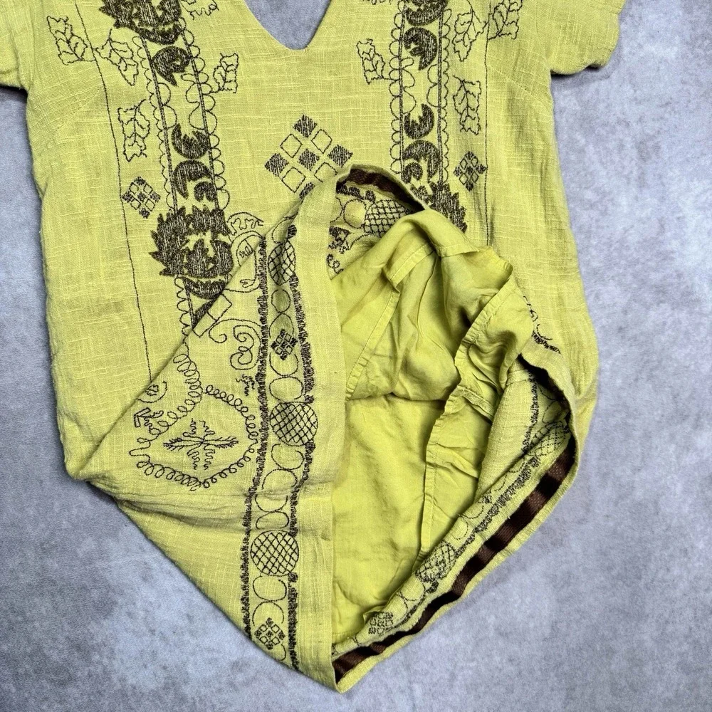Free People Shift Tunic Dress Hippie Boho Y2K Small Green Lined